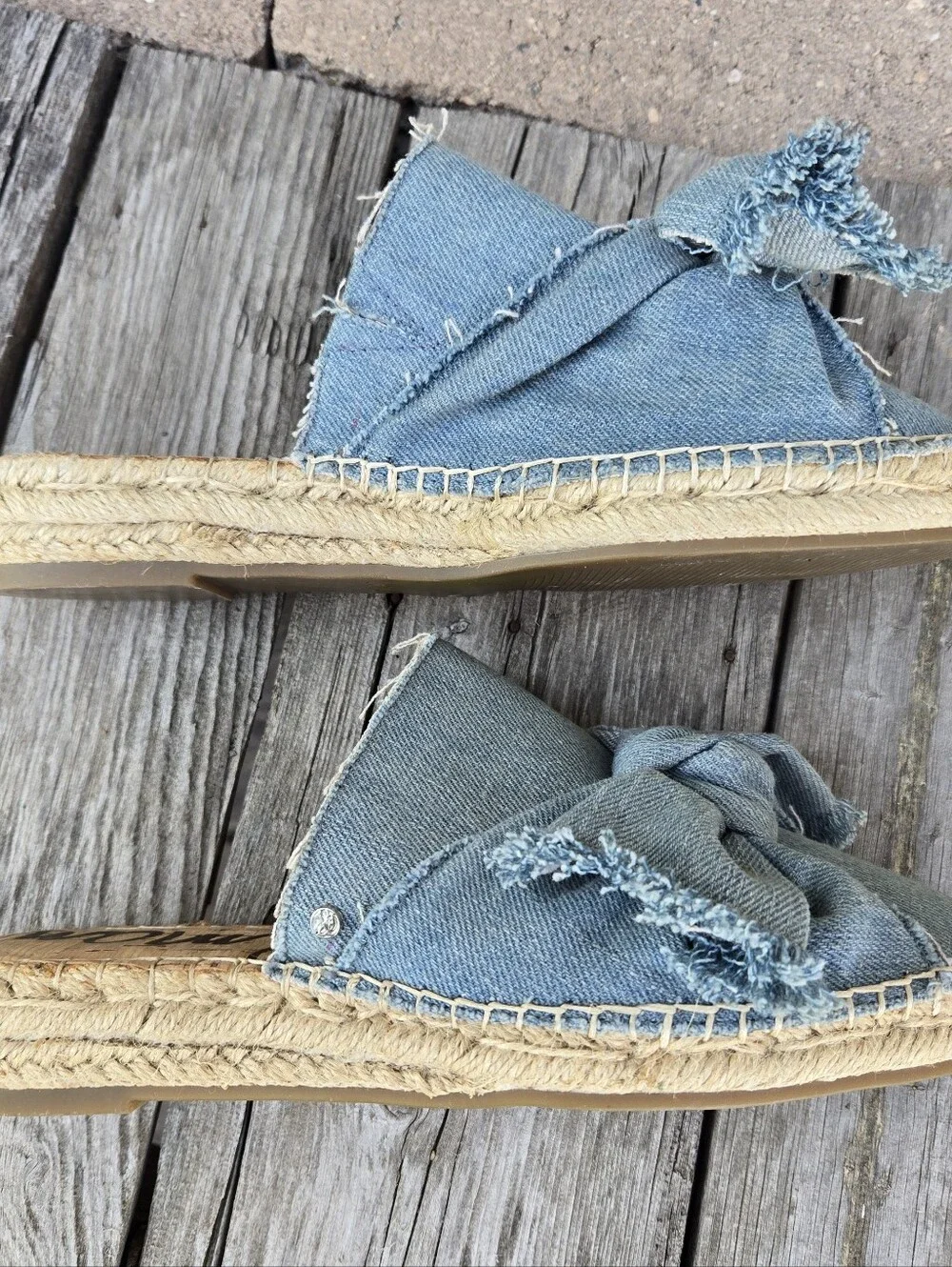 New Sam Edelman Denim Espedrilles 6.5 Open Back 